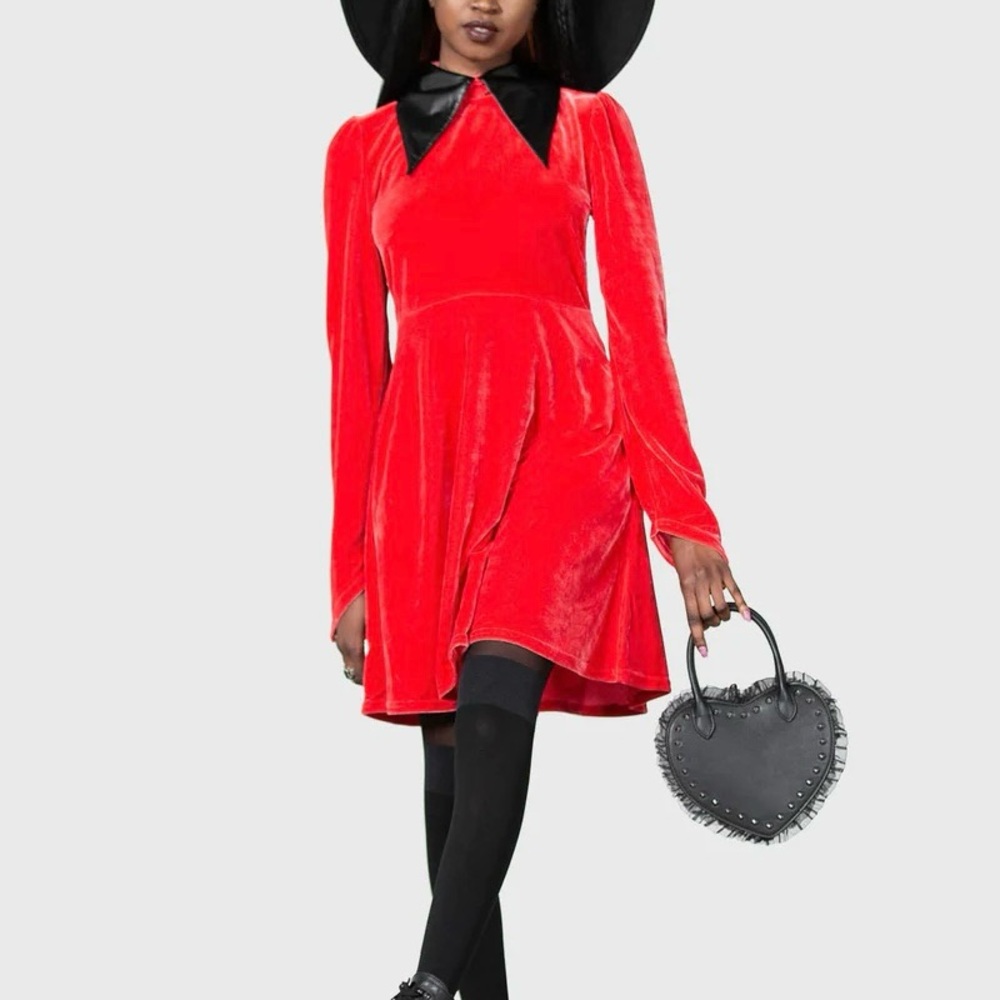 KILLSTAR CATHEDRAL II SKATER DRESS [RED]